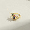 Ig Style Classic Style Devil's Eye Copper Enamel Plating Inlay Zircon 14k Gold Plated Open Rings