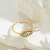 Ig Style Simple Style Devil's Eye Copper Enamel Plating Inlay Zircon 14k Gold Plated Open Rings