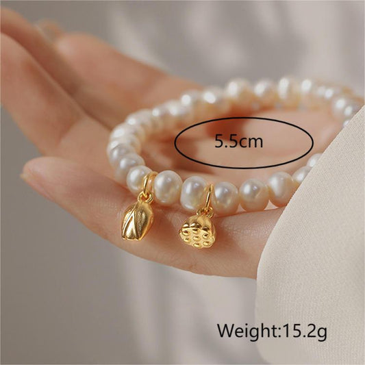 Simple Style Flower Lotus Seedpod Freshwater Pearl Bracelets