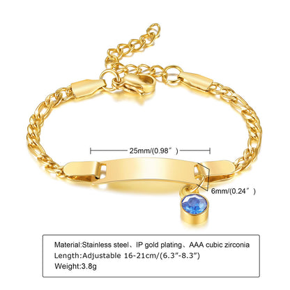 Casual Round Stainless Steel Plating Inlay Zircon Gold Plated Bracelets