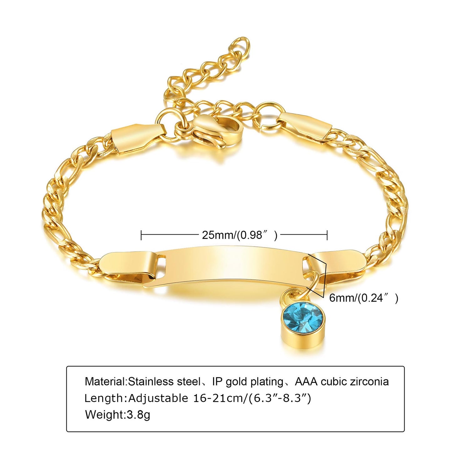 Casual Round Stainless Steel Plating Inlay Zircon Gold Plated Bracelets