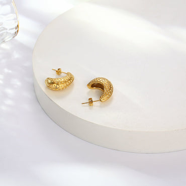 1 Pair Streetwear Irregular Horns Plating Stainless Steel 18k Gold Plated Ear Studs