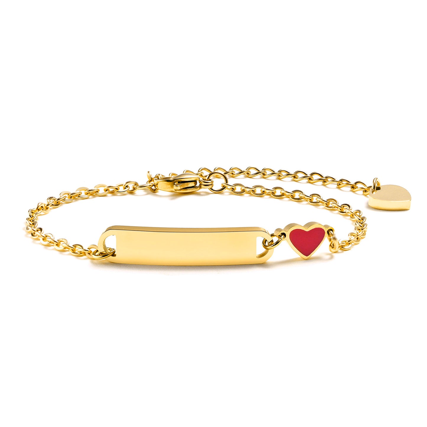 Simple Style Heart Shape Rectangle Stainless Steel Plating Gold Plated Bracelets