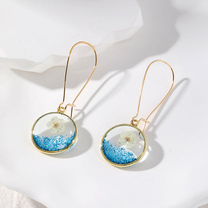 1 Pair Ig Style Simple Style Flower Epoxy Resin Drop Earrings