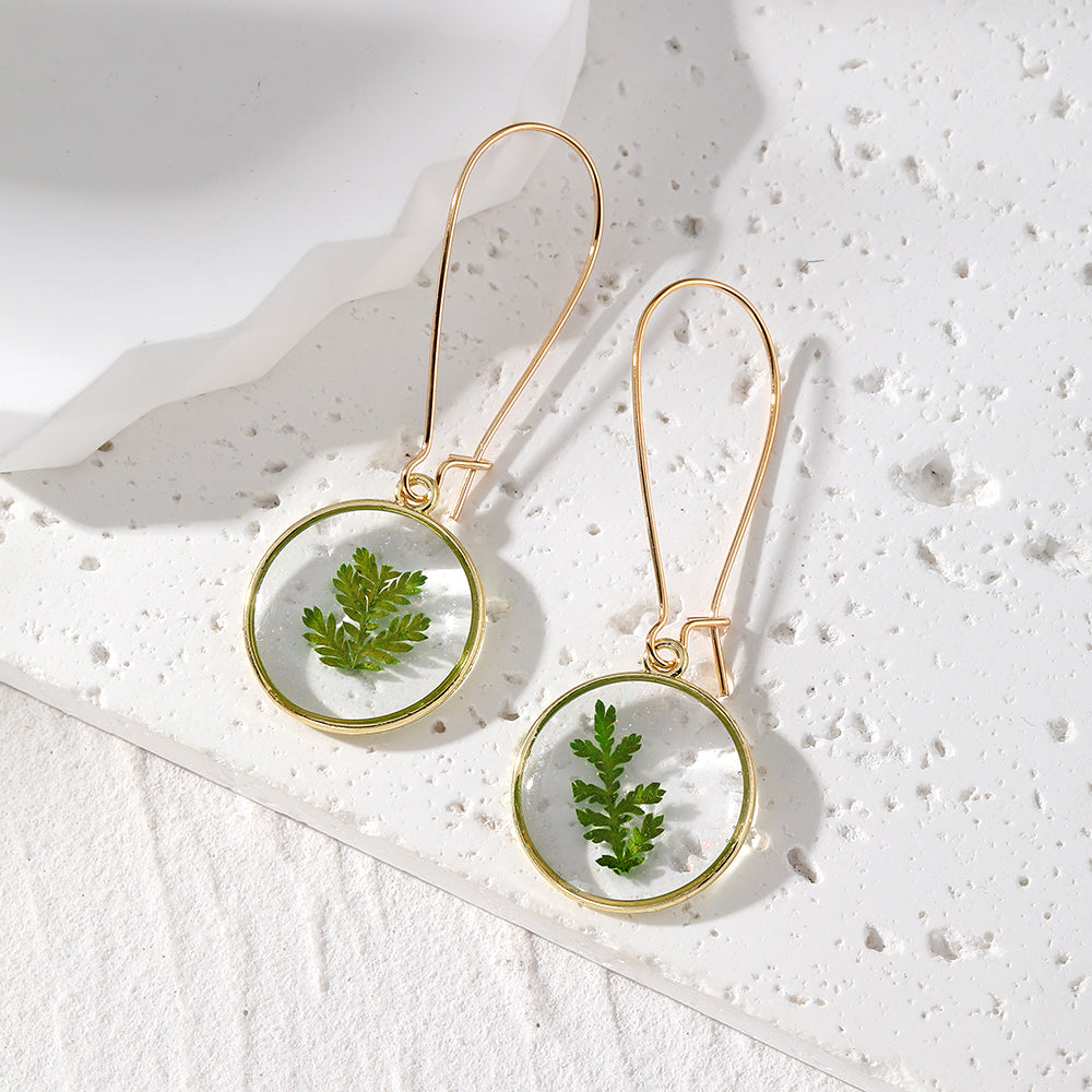 1 Pair Casual Simple Style Plant Flower Epoxy Resin Drop Earrings