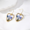 1 Pair Cute Vacation Simple Style Heart Shape Flower Epoxy Inlay Resin Rhinestones Drop Earrings