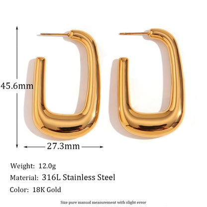 1 Pair Simple Style Classic Style Solid Color Plating Stainless Steel 18k Gold Plated Ear Studs