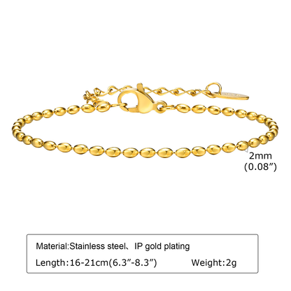 Simple Style Solid Color Stainless Steel Plating Gold Plated Bracelets