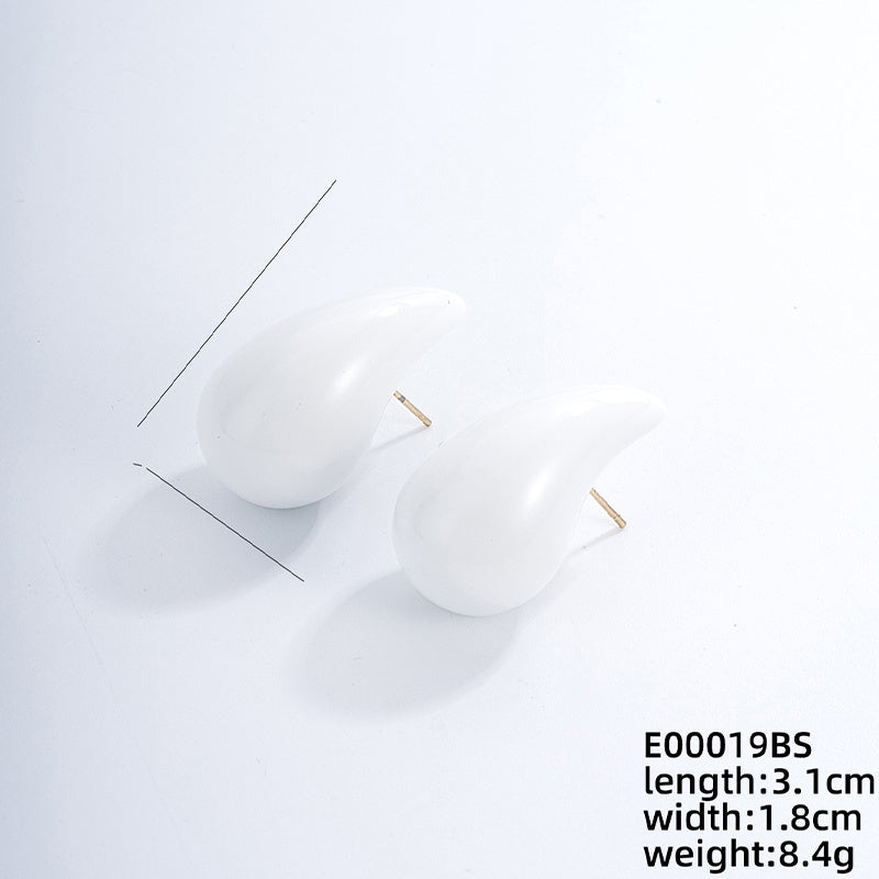 1 Pair Simple Style Water Droplets Ccp Ear Studs