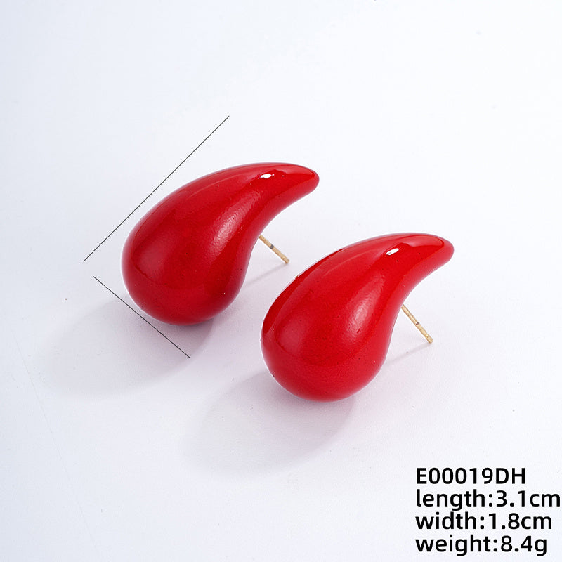 1 Pair Simple Style Water Droplets Ccp Ear Studs