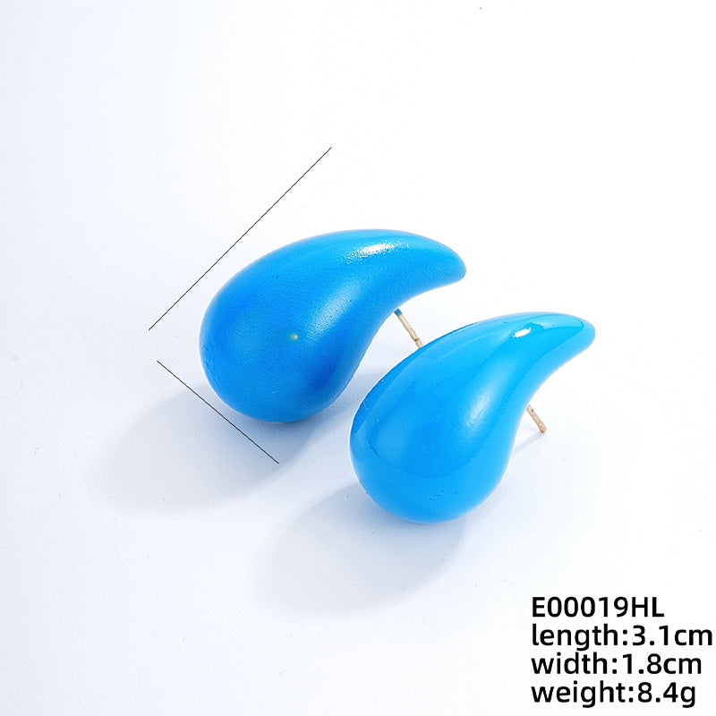 1 Pair Simple Style Water Droplets Ccp Ear Studs