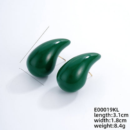 1 Pair Simple Style Water Droplets Ccp Ear Studs