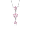 Simple Style Flower Sterling Silver Pendant Necklace