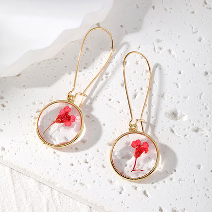 1 Pair Casual Simple Style Plant Flower Epoxy Resin Drop Earrings