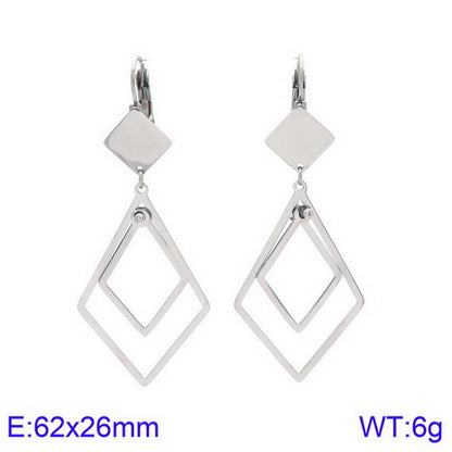 Simple Style Geometric Titanium Steel Tassel Plating Hollow Out Drop Earrings