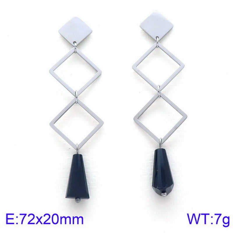 Simple Style Geometric Titanium Steel Tassel Plating Hollow Out Drop Earrings