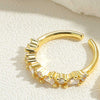 Vintage Style Simple Style Round Copper Plating Inlay Zircon 14k Gold Plated Open Rings