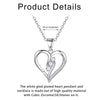 Elegant Lady Heart Shape Copper Plating Inlay Zircon 14k Gold Plated Pendant Necklace