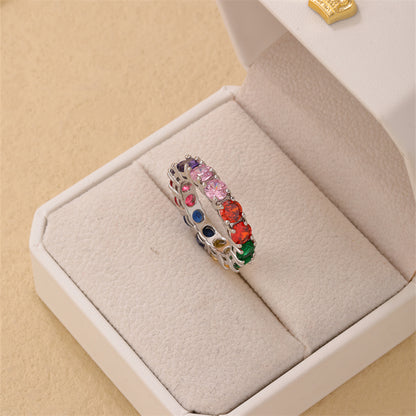 Simple Style Round Copper Plating Inlay Zircon Gold Plated Silver Plated Rings