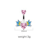 1 Piece Belly Rings Sexy Heart Shape Wings Butterfly Stainless Steel Inlay Rhinestones Belly Ring