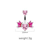 1 Piece Belly Rings Sexy Heart Shape Wings Butterfly Stainless Steel Inlay Rhinestones Belly Ring