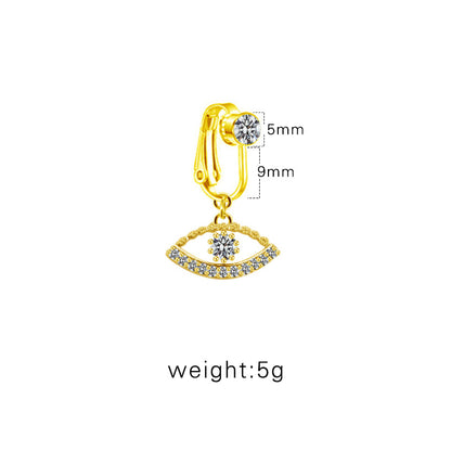 Casual Shiny Star Moon Heart Shape Stainless Steel Alloy White Gold Plated Gold Plated Rhinestones Glass Belly Ring In Bulk