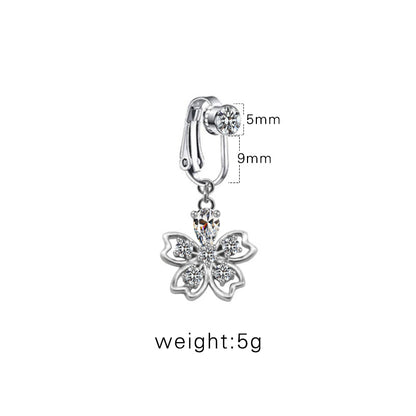 Casual Shiny Star Moon Heart Shape Stainless Steel Alloy White Gold Plated Gold Plated Rhinestones Glass Belly Ring In Bulk