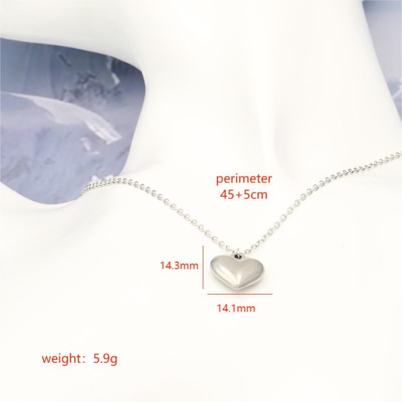 Sweet Simple Style Heart Shape Stainless Steel Polishing Plating 18k Gold Plated Necklace