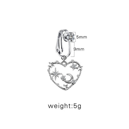 Casual Retro Simple Style Animal Starry Sky Moon Stainless Steel Alloy Copper White Gold Plated Gold Plated Rhinestones Belly Ring In Bulk