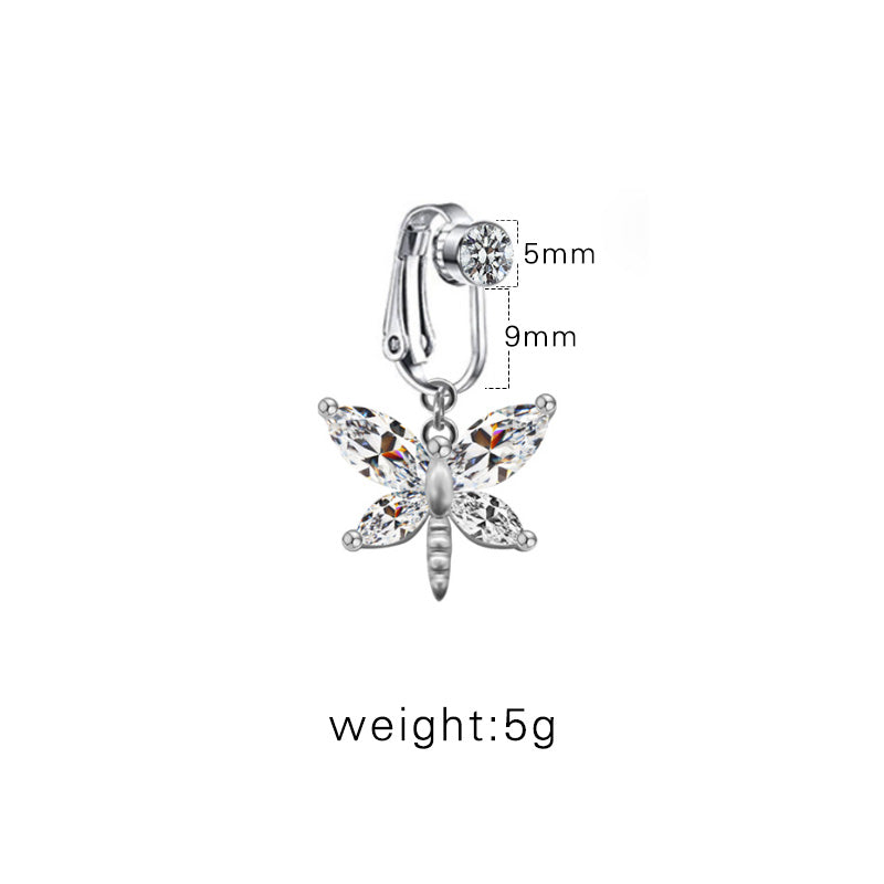 Casual Retro Simple Style Animal Starry Sky Moon Stainless Steel Alloy Copper White Gold Plated Gold Plated Rhinestones Belly Ring In Bulk