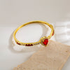 Simple Style Shiny Heart Shape Copper Plating Inlay Zircon 18k Gold Plated Bangle