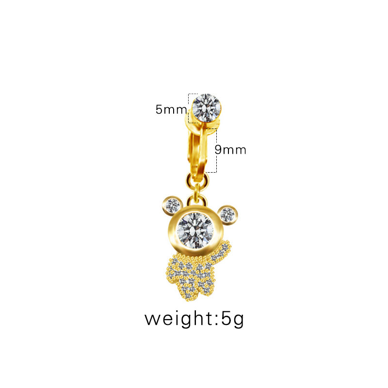 Casual Retro Simple Style Animal Starry Sky Moon Stainless Steel Alloy Copper White Gold Plated Gold Plated Rhinestones Belly Ring In Bulk