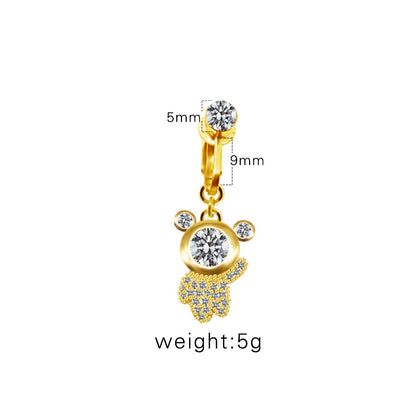 Casual Retro Simple Style Animal Starry Sky Moon Stainless Steel Alloy Copper White Gold Plated Gold Plated Rhinestones Belly Ring In Bulk