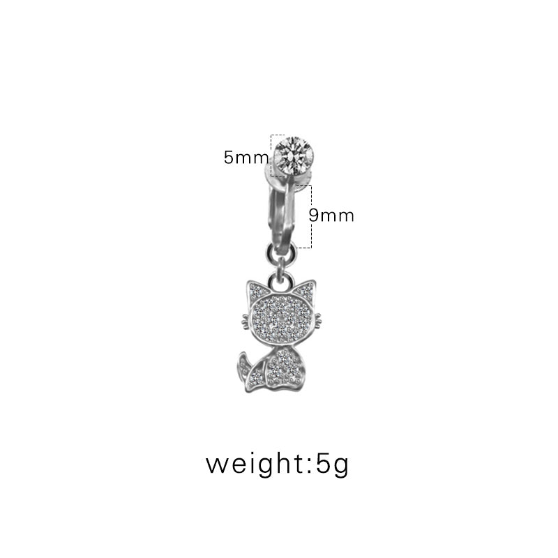 Casual Retro Simple Style Animal Starry Sky Moon Stainless Steel Alloy Copper White Gold Plated Gold Plated Rhinestones Belly Ring In Bulk