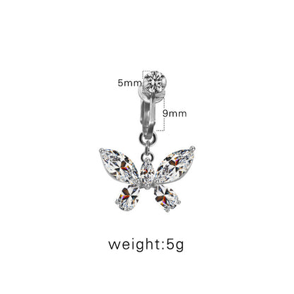 Casual Retro Simple Style Animal Starry Sky Moon Stainless Steel Alloy Copper White Gold Plated Gold Plated Rhinestones Belly Ring In Bulk