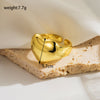 Simple Style Irregular Heart Shape Copper Plating 18k Gold Plated Open Rings