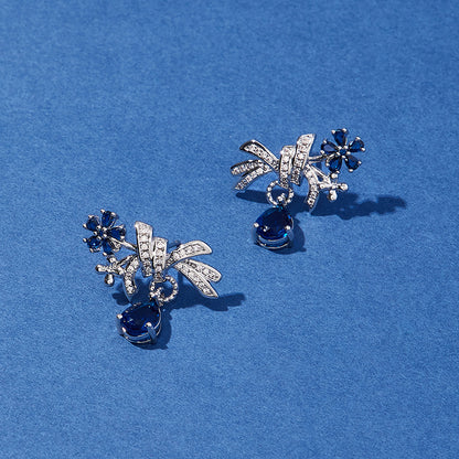 1 Pair Elegant Simple Style Flower Inlay Copper Zircon Ear Studs