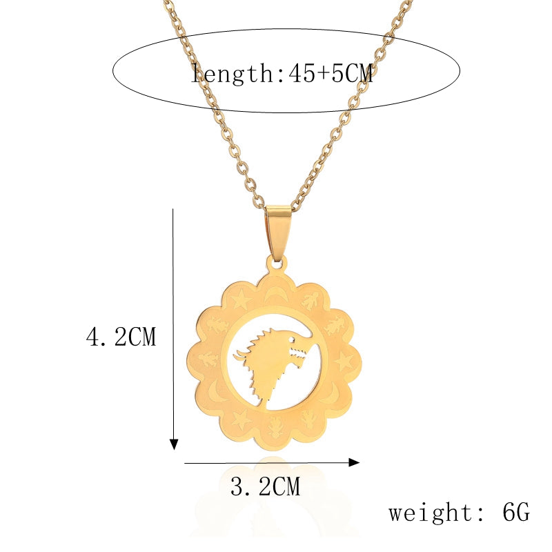 Ig Style Simple Style Star Moon Cat Stainless Steel Plating Inlay Zircon Pendant Necklace