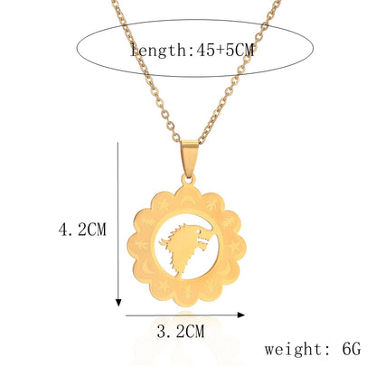 Ig Style Simple Style Star Moon Cat Stainless Steel Plating Inlay Zircon Pendant Necklace