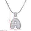 Lady Letter Copper Plating Inlay Zircon White Gold Plated Necklace