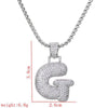 Lady Letter Copper Plating Inlay Zircon White Gold Plated Necklace