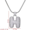 Lady Letter Copper Plating Inlay Zircon White Gold Plated Necklace