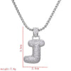 Lady Letter Copper Plating Inlay Zircon White Gold Plated Necklace