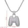 Lady Letter Copper Plating Inlay Zircon White Gold Plated Necklace