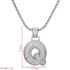 Lady Letter Copper Plating Inlay Zircon White Gold Plated Necklace