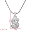 Lady Letter Copper Plating Inlay Zircon White Gold Plated Necklace