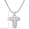 Lady Letter Copper Plating Inlay Zircon White Gold Plated Necklace