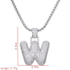 Lady Letter Copper Plating Inlay Zircon White Gold Plated Necklace