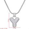 Lady Letter Copper Plating Inlay Zircon White Gold Plated Necklace