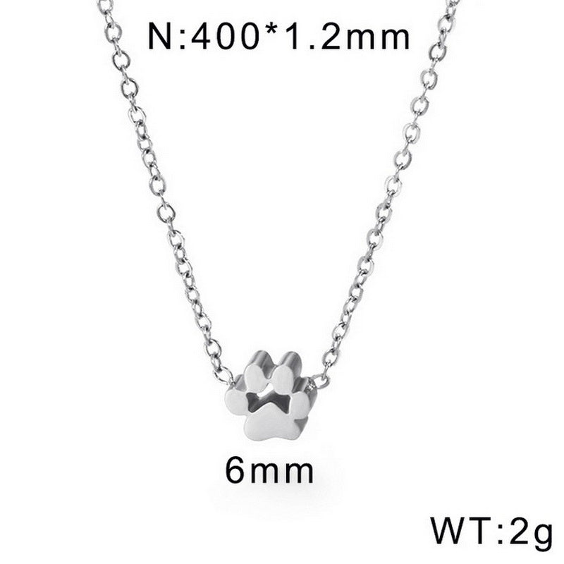 Simple Style Korean Style Animal Paw Print Titanium Steel Plating Bracelets Earrings Necklace